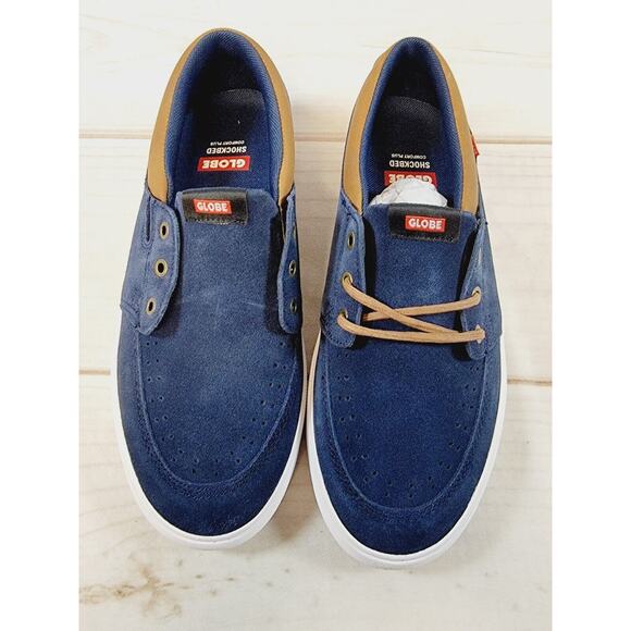 Globe Attic Mens Skate Shoe Navy Blue Leather Low Top Lace Up  sz 7.5 New READ - Picture 3 of 13